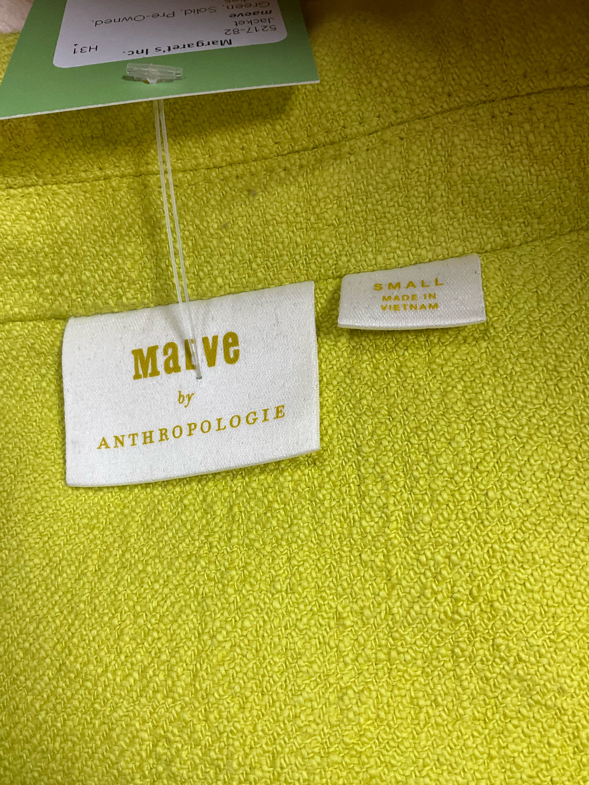 Maeve by Anthropologie Lilt Cropped Double-Breasted Blazer Jacket Green Small