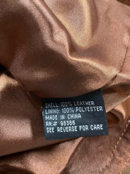 IN SUEDED Wilsons Leather Cropped Suede Jacket Brown XS Perforated Beaded