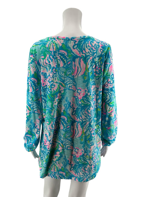 Lilly Pulitzer Nevie Top In A Flurry Print Tunic Size Large - ONLINE ONLY