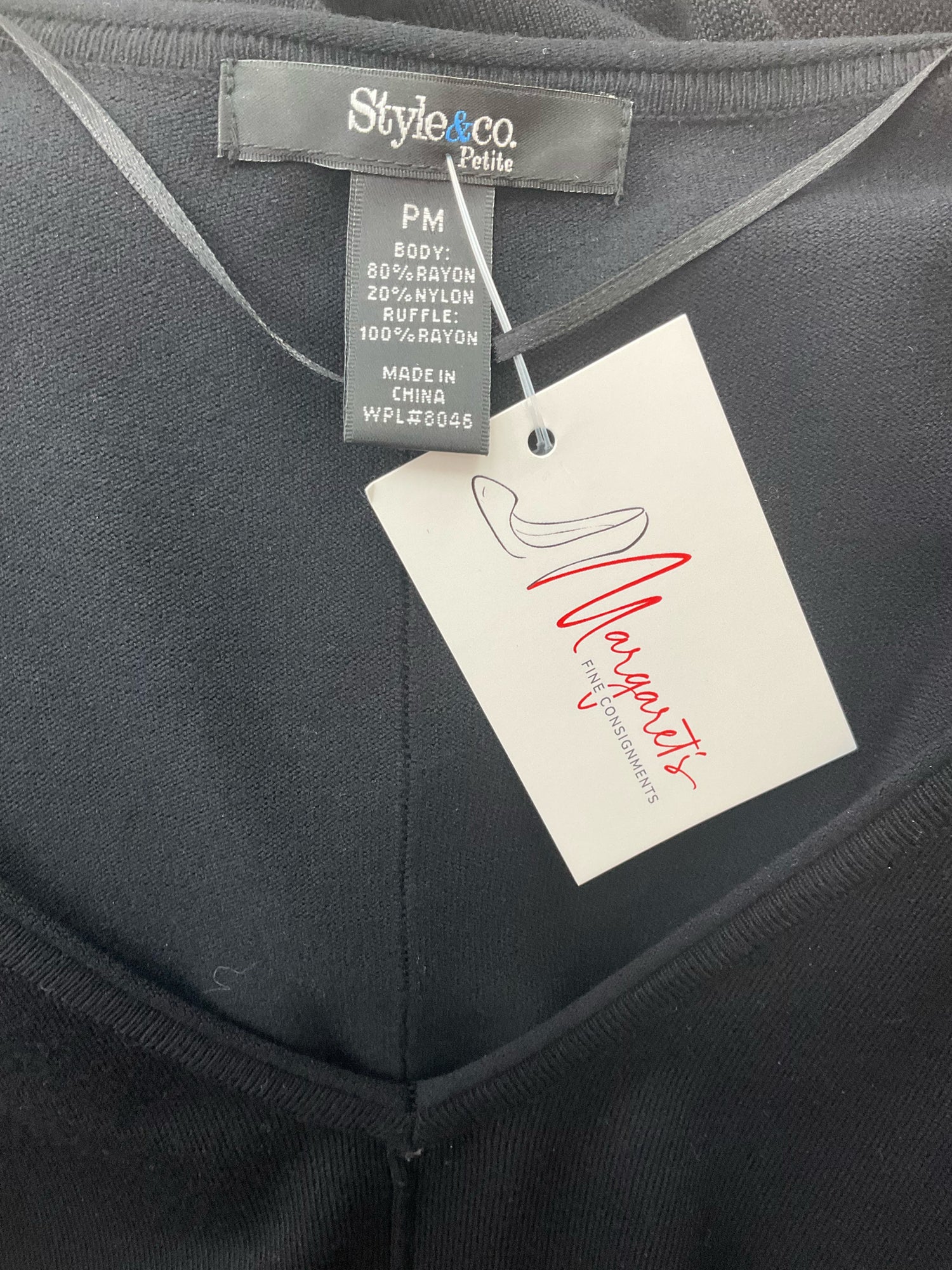 Style &amp; Co Black Pre-Owned Ladies Dress - Size Medium Petite - Margaret’s Fine Consignment