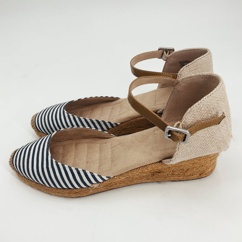 White Mountain Blue White Stripe Slide Sandals – Size 11, Excellent Pre-Owned - Margaret’s Fine Consignment