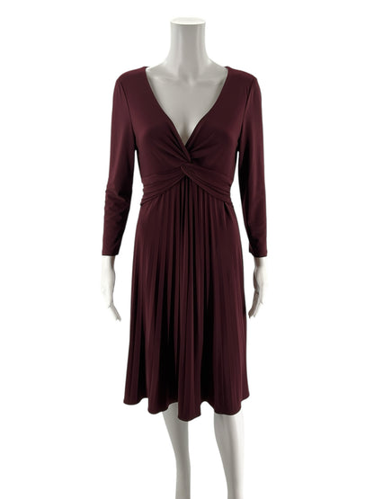 Jones New York Burgundy Solid Pre-Owned Ladies Dress - Size 4