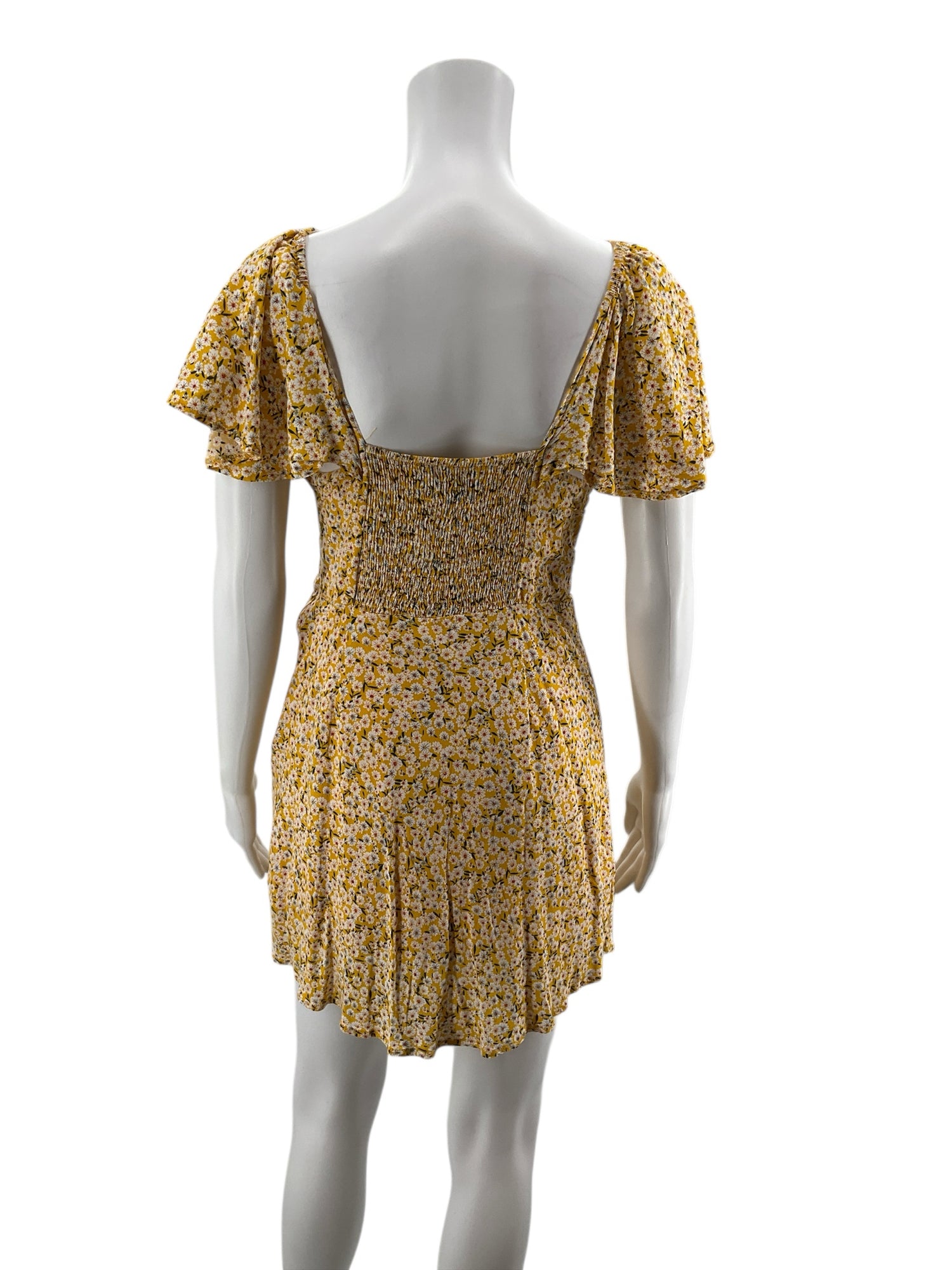 Princess Polly Mustard Daisy Floral Mini Dress | Size US 10