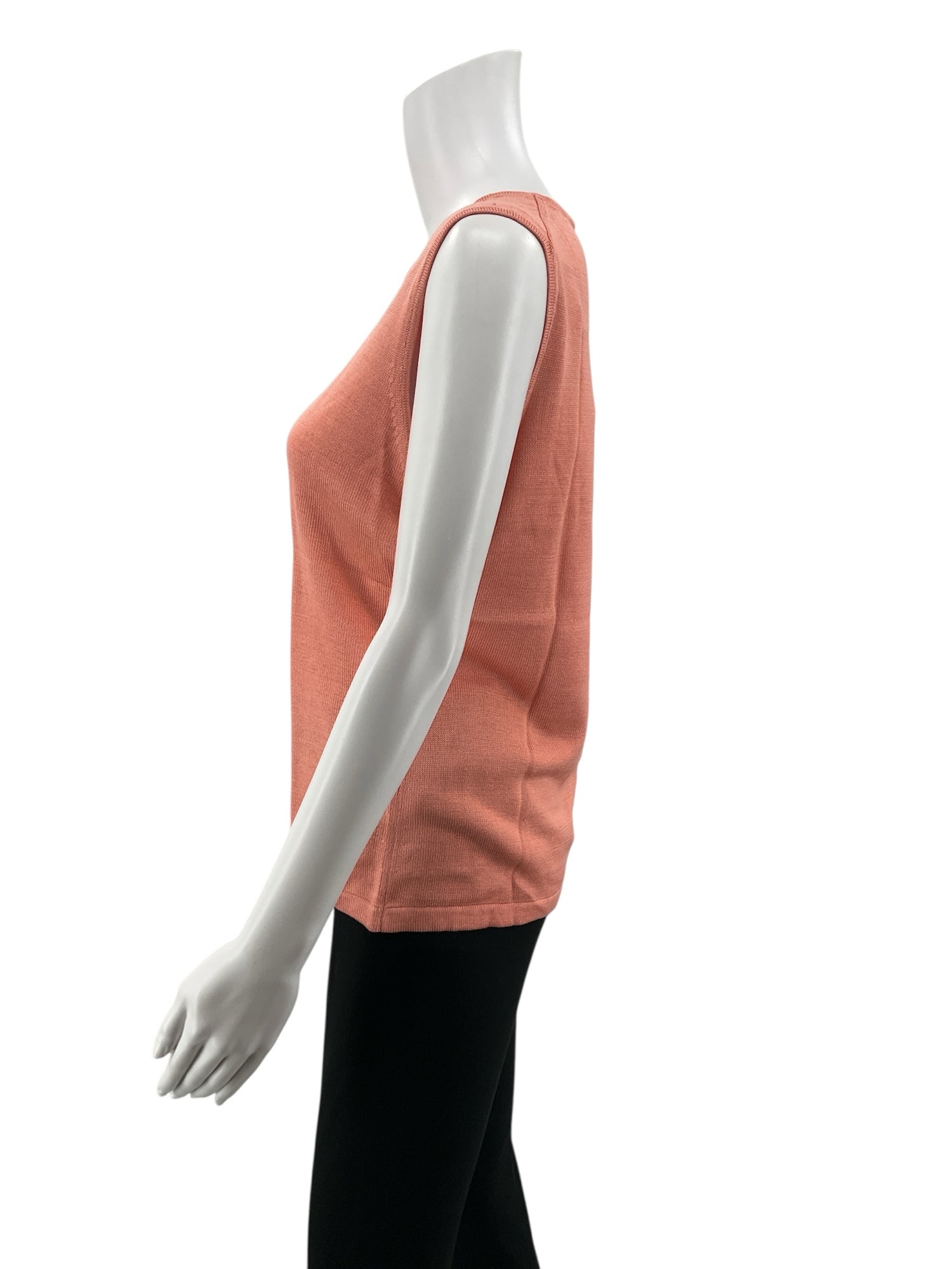 Neiman Marcus Exclusive 100% Silk Sleeveless Tank Top Peach Coral Size Large NWT