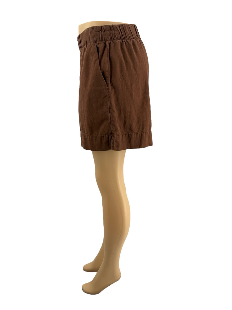 Pre-Owned Gap Brown Solid Linen-Blend Pull-On Shorts - Size Large