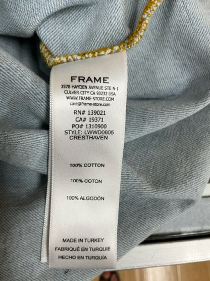 Frame Cresthaven Denim Puff Sleeve Mini Shirtdress Light Wash Size Small