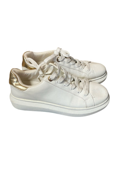 Aldo Aauwen White &amp; Gold Platform Sneakers | Women&