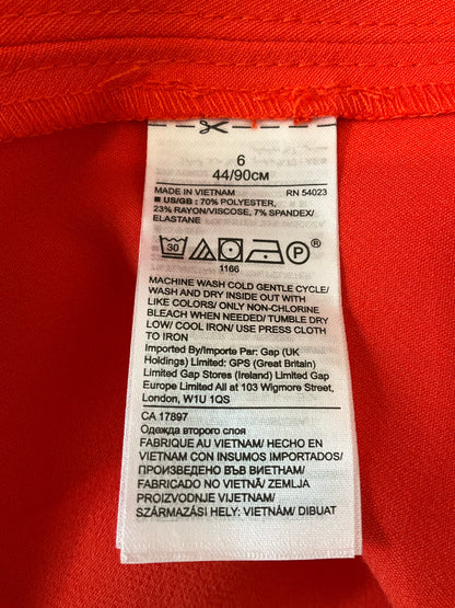 Banana Republic Size 6 Orange Solid Pre-Owned Ladies Dress