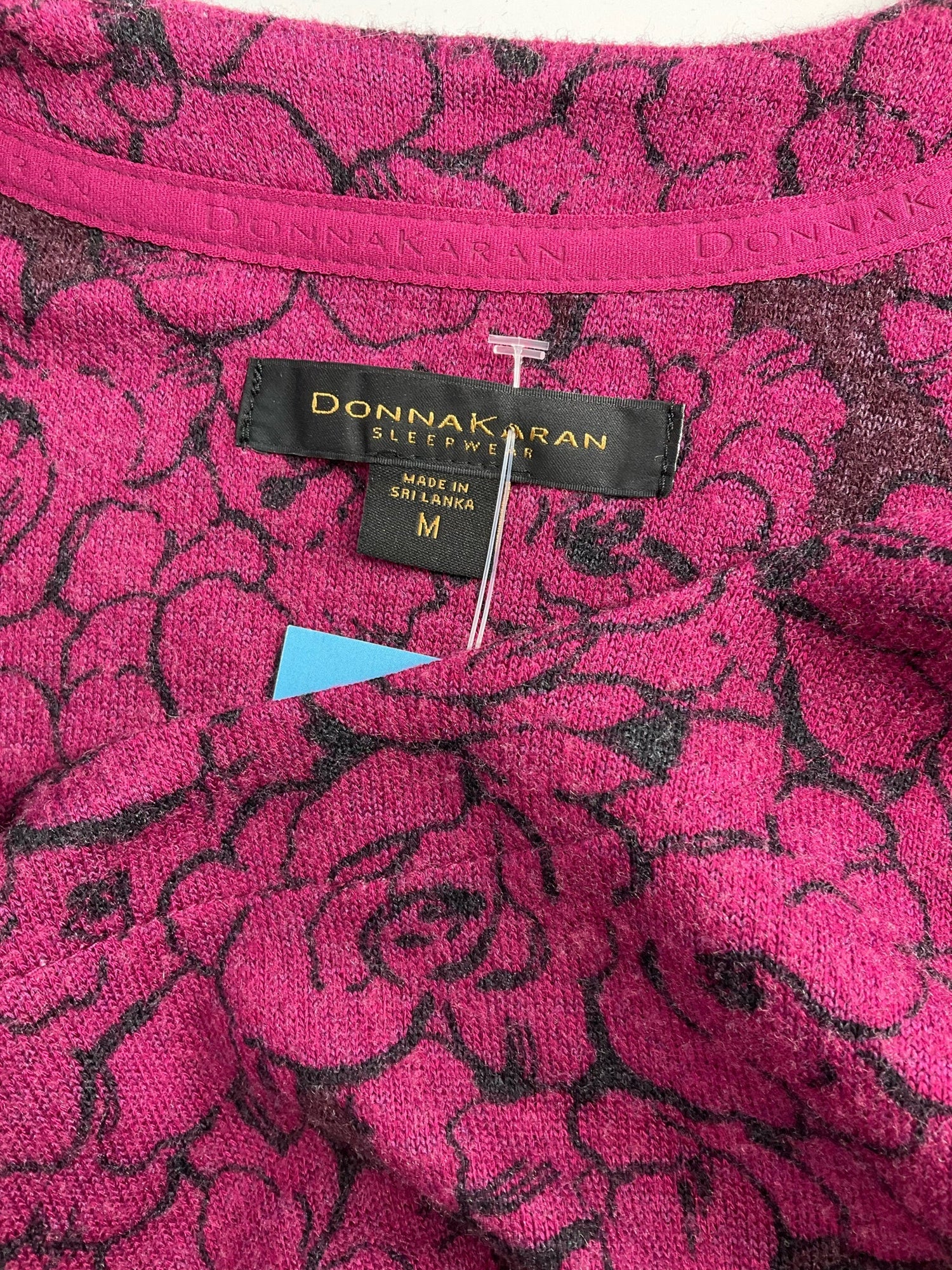 Donna Karan -  Raspberry/Black Floral Pre-Owned Ladies Casual Top - Size Medium