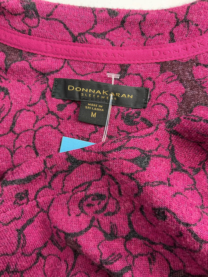 Donna Karan -  Raspberry/Black Floral Pre-Owned Ladies Casual Top - Size Medium