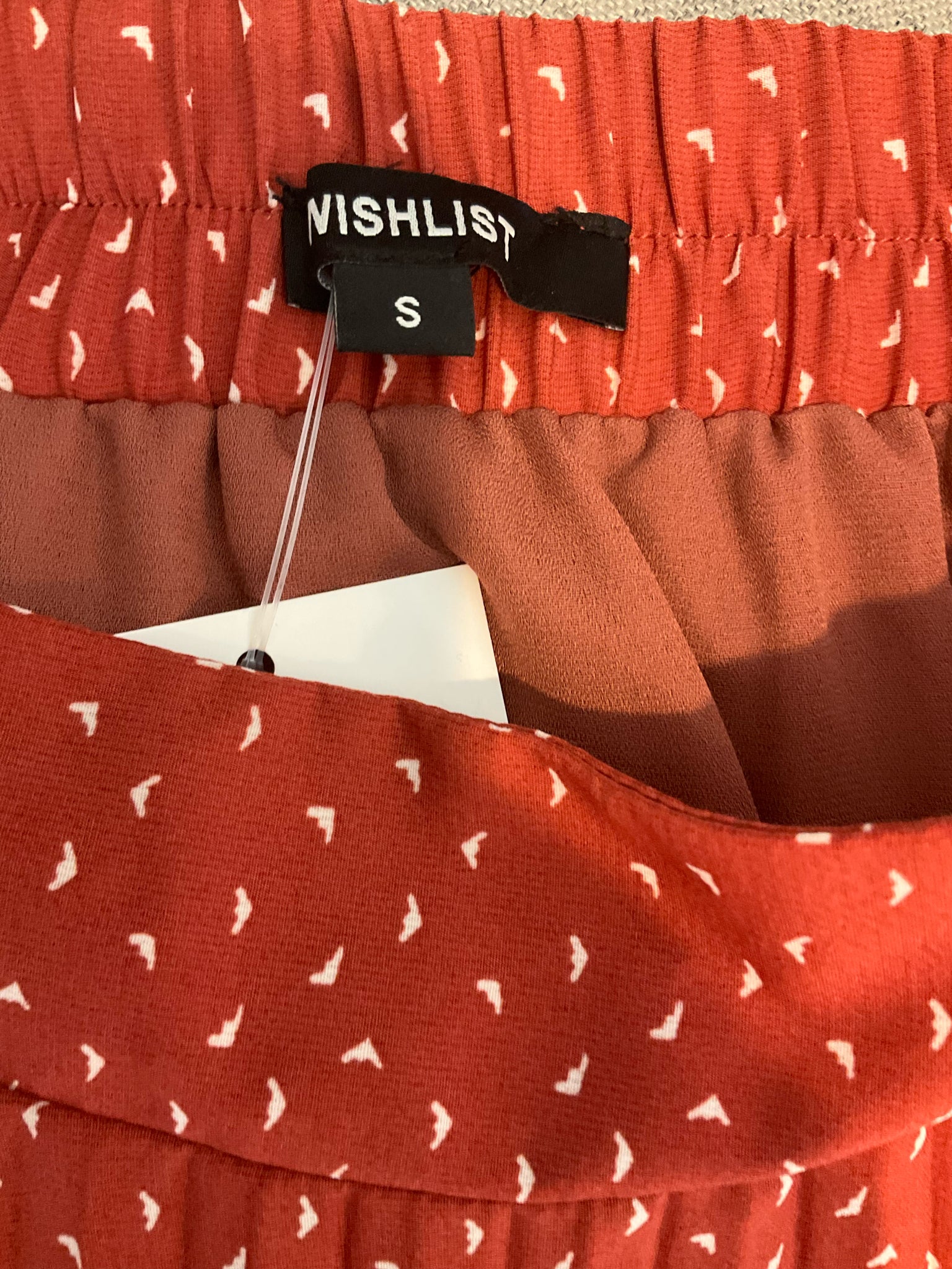 Wishlist Burnt Amber Confetti Print Pleated Midi Skirt Size Small