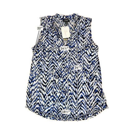 Jones New York Abstract Animal Print Sleeveless Blouse Top Gold Bar Medium