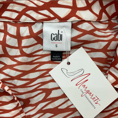 Cabi White/Orange Print Pre-Owned Ladies Top - Size Small - Margaret’s Fine Consignment