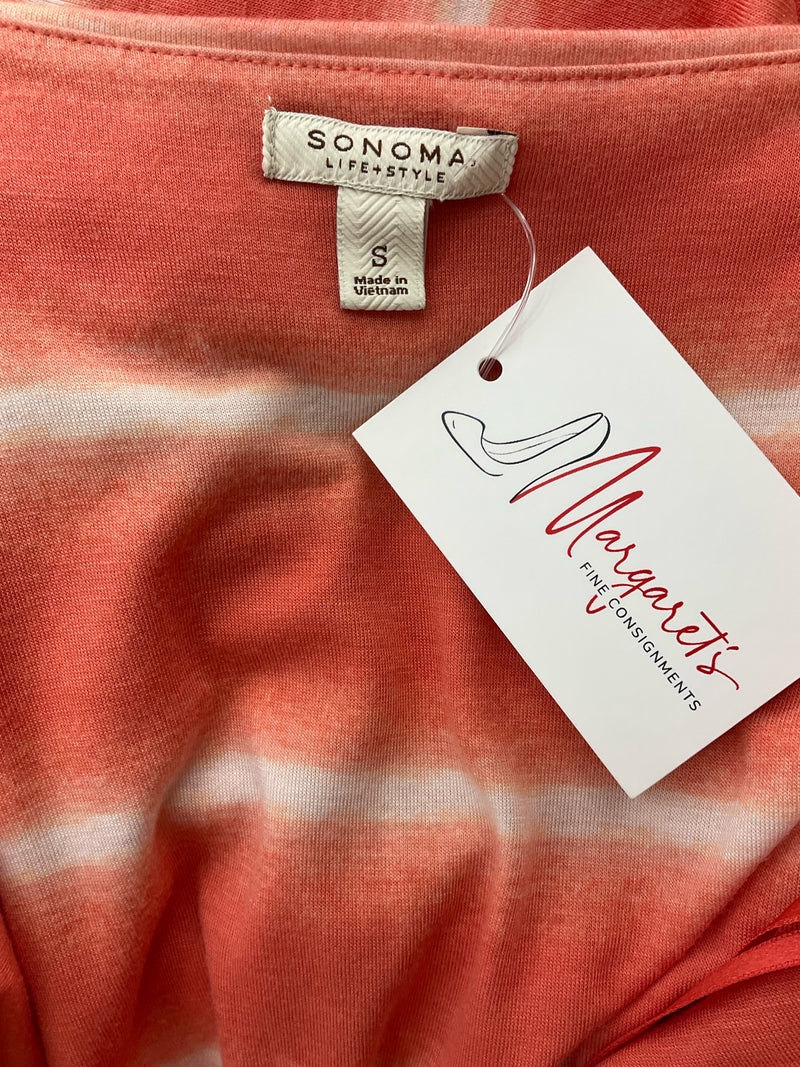 Sonoma Orange/White Print Pre-Owned Ladies Dress - Size Small