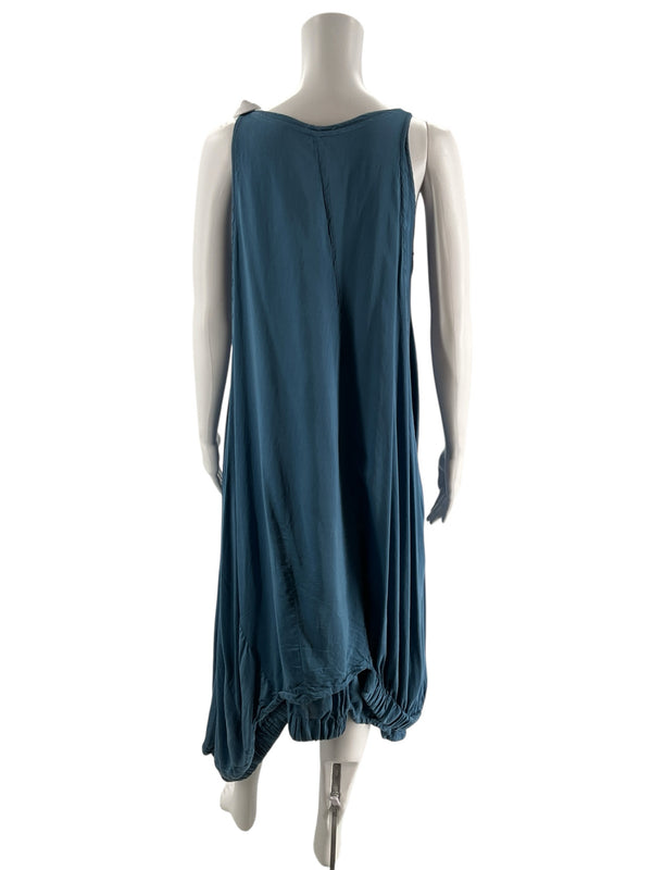 Grizas Blue Solid Pre-Owned Ladies Dress - Size Medium