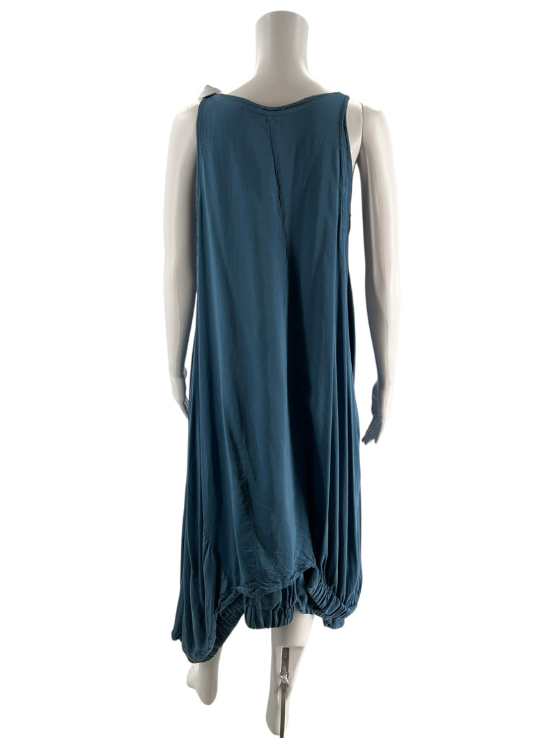 Grizas Blue Solid Pre-Owned Ladies Dress - Size Medium