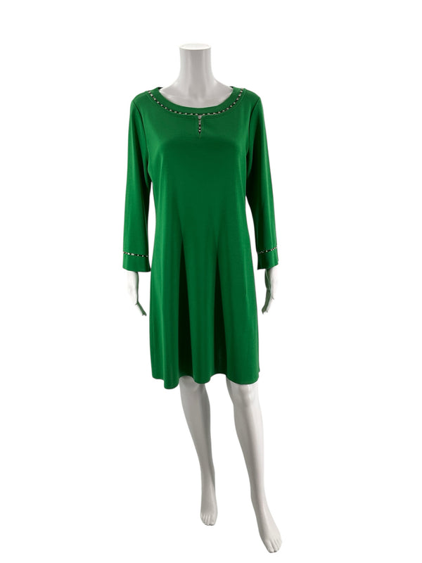 Ming Wang Green Beaded Pre-Owned Ladies Dress - Size Medium
