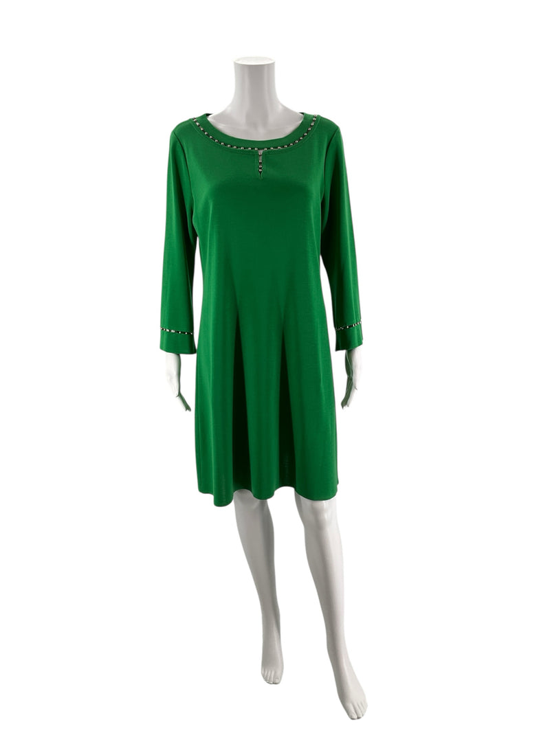Ming Wang Green Beaded Pre-Owned Ladies Dress - Size Medium