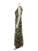 bar III green/pink Maxi Green & Pink Floral Pleated Chiffon Maxi Dress XL - Size XL