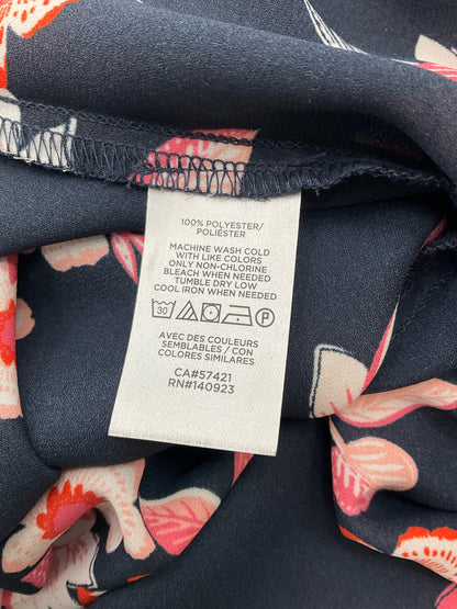 Loft Navy/Pink Floral Pre-Owned Ladies Top -  Size Large Petite