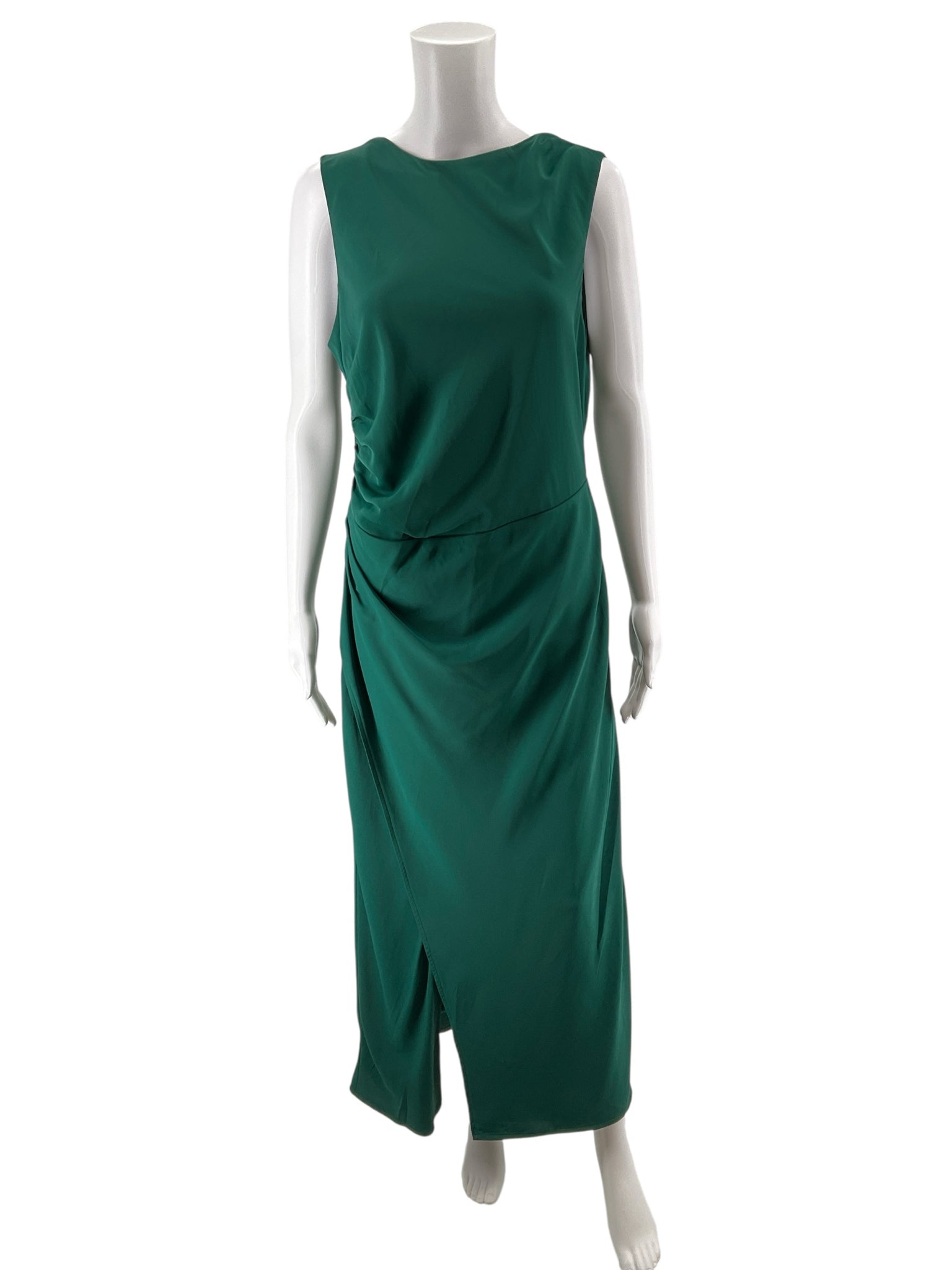 Abercrombie &amp; Fitch Bateau Neck Drama Back Maxi Dress Green Size Large