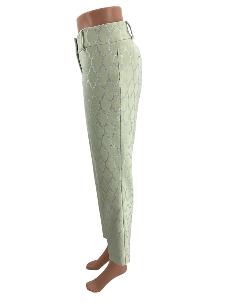Ann Taylor Lime/Silver Print Ladies Pre-Owned Pants - Size 6 - Margaret’s Fine Consignment