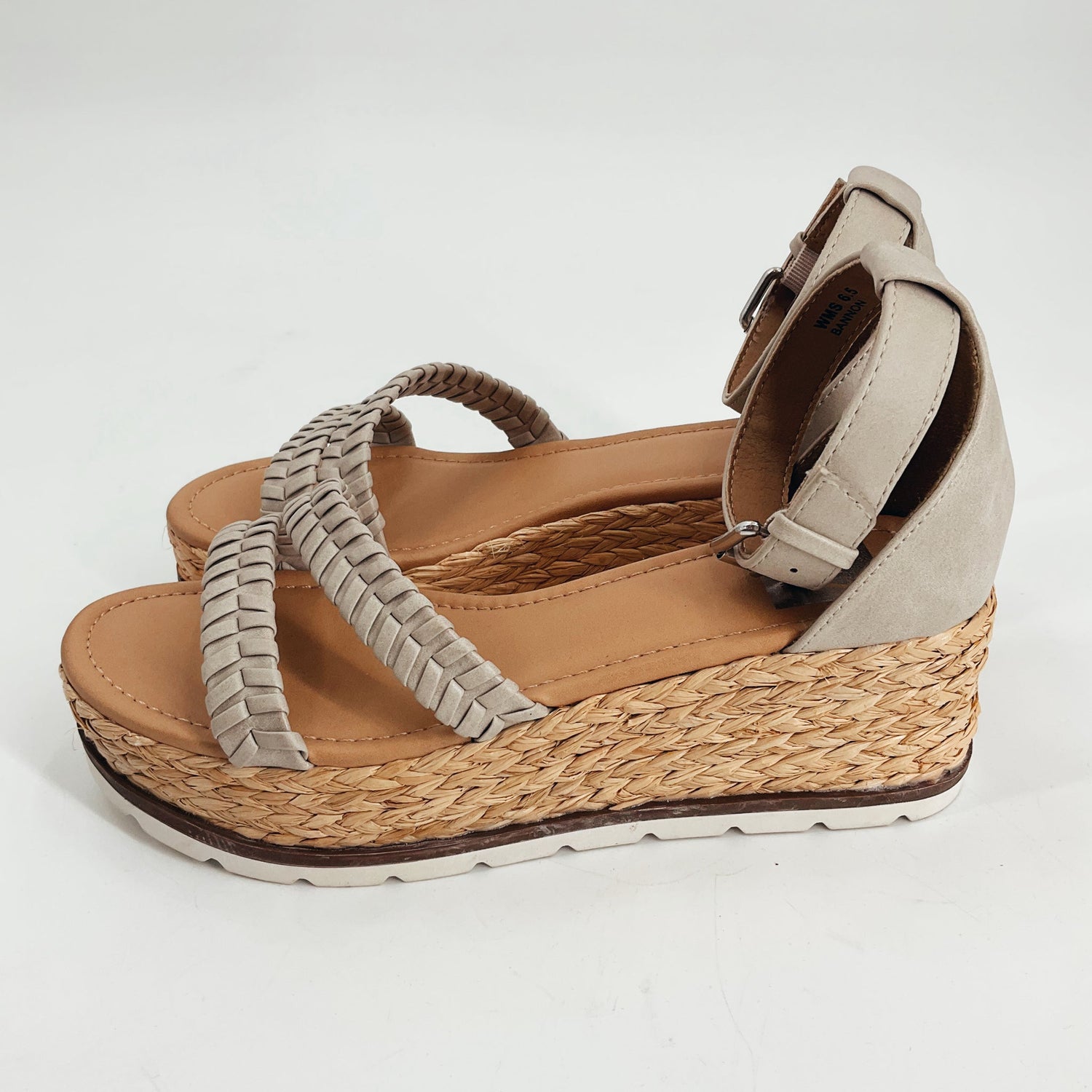 Dolce Vita Light Gray Pre-Owned Ladies Wedge Sandals - Size 6.5 - Margaret’s Fine Consignment