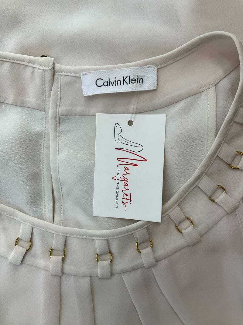 Calvin Klein Cream Pre-Owned Ladies Top - Size Medium