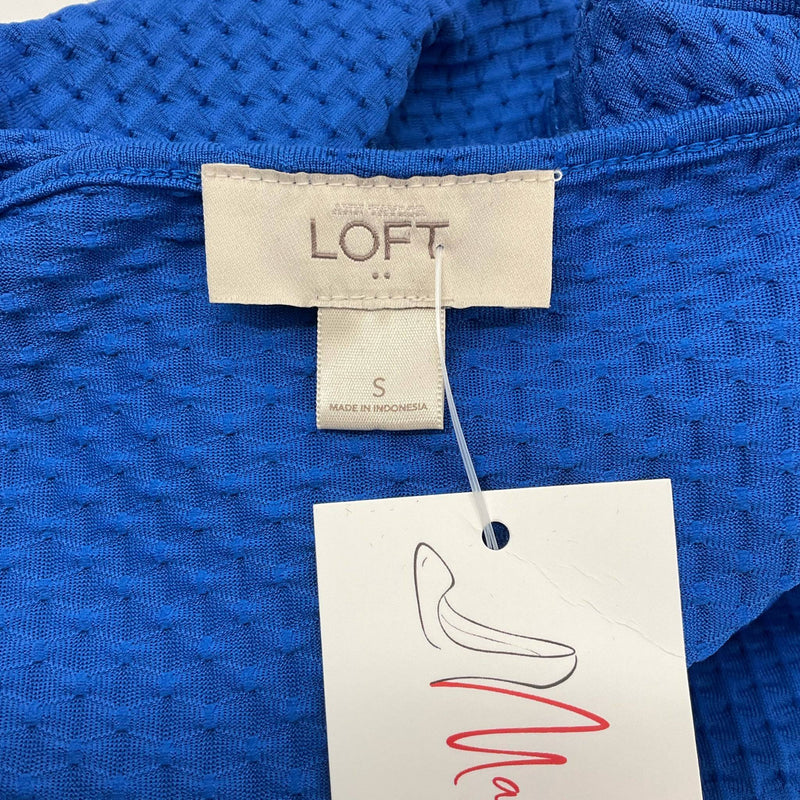Loft Blue Solid Textured Ladies Pre-Owned Top - Size Small - Margaret’s Fine Consignment
