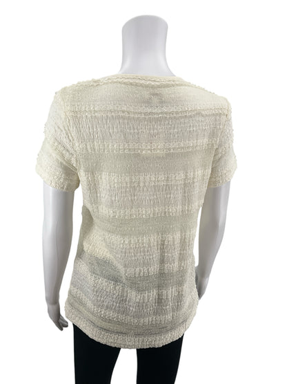 Chico's Cream Lace Top Size Medium - rear view