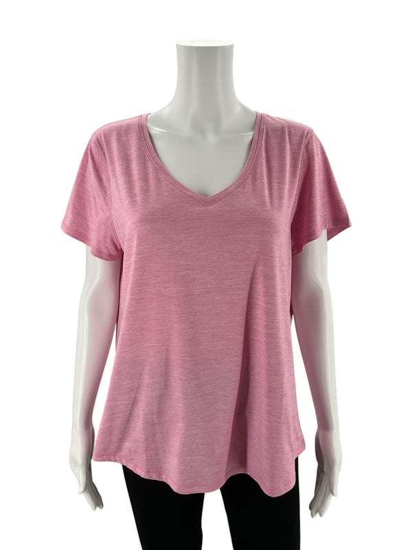 Yogalicious Pink Heathered Pre-Owned Ladies Top - Size Large