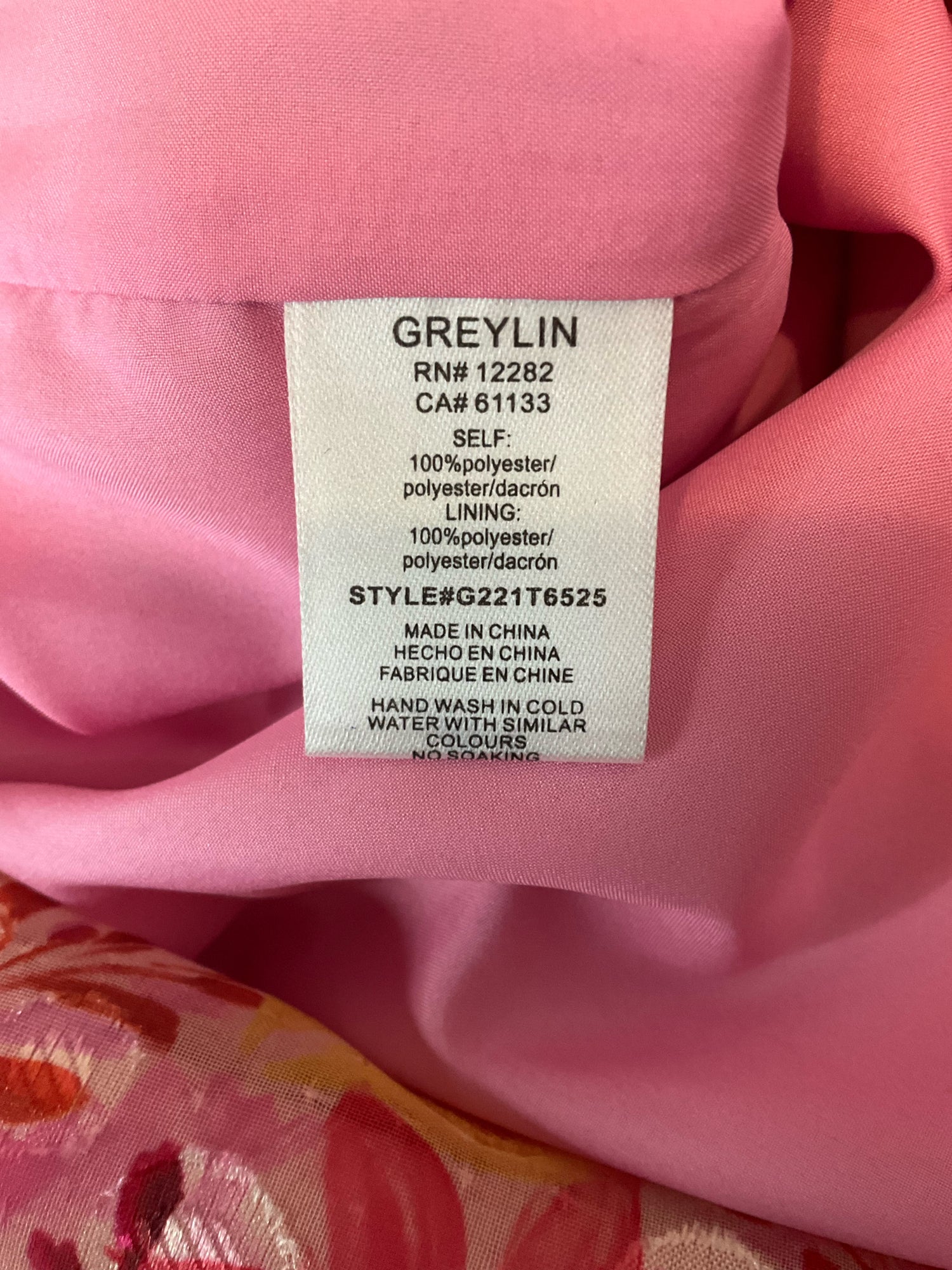 Greylin pink/multi Short Sleeve Adela Ruffle Trim Floral Blouse Pink Metallic NWT Size Large - Size L