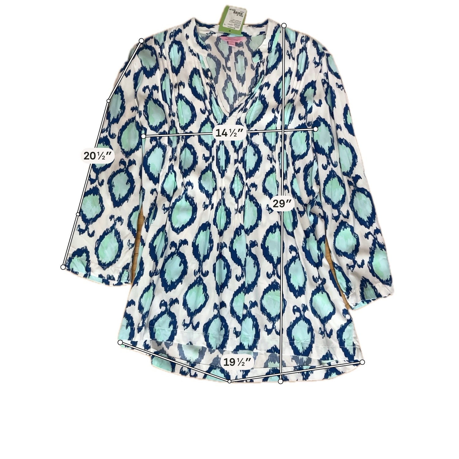 Lilly Pulitzer Elsa Top In The Vias Print Tunic Blouse Size Small