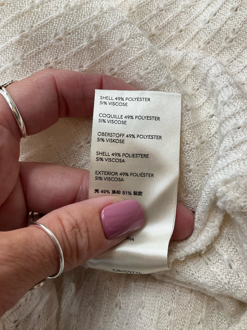 Maeve Cream Solid Pre-Owned Ladies Top - Size Medium