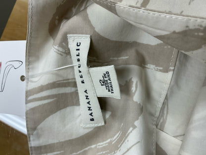 Banana Republic Abstract Swirl Print Cotton A-Line Skirt Size 12 - ONLINE ONLY