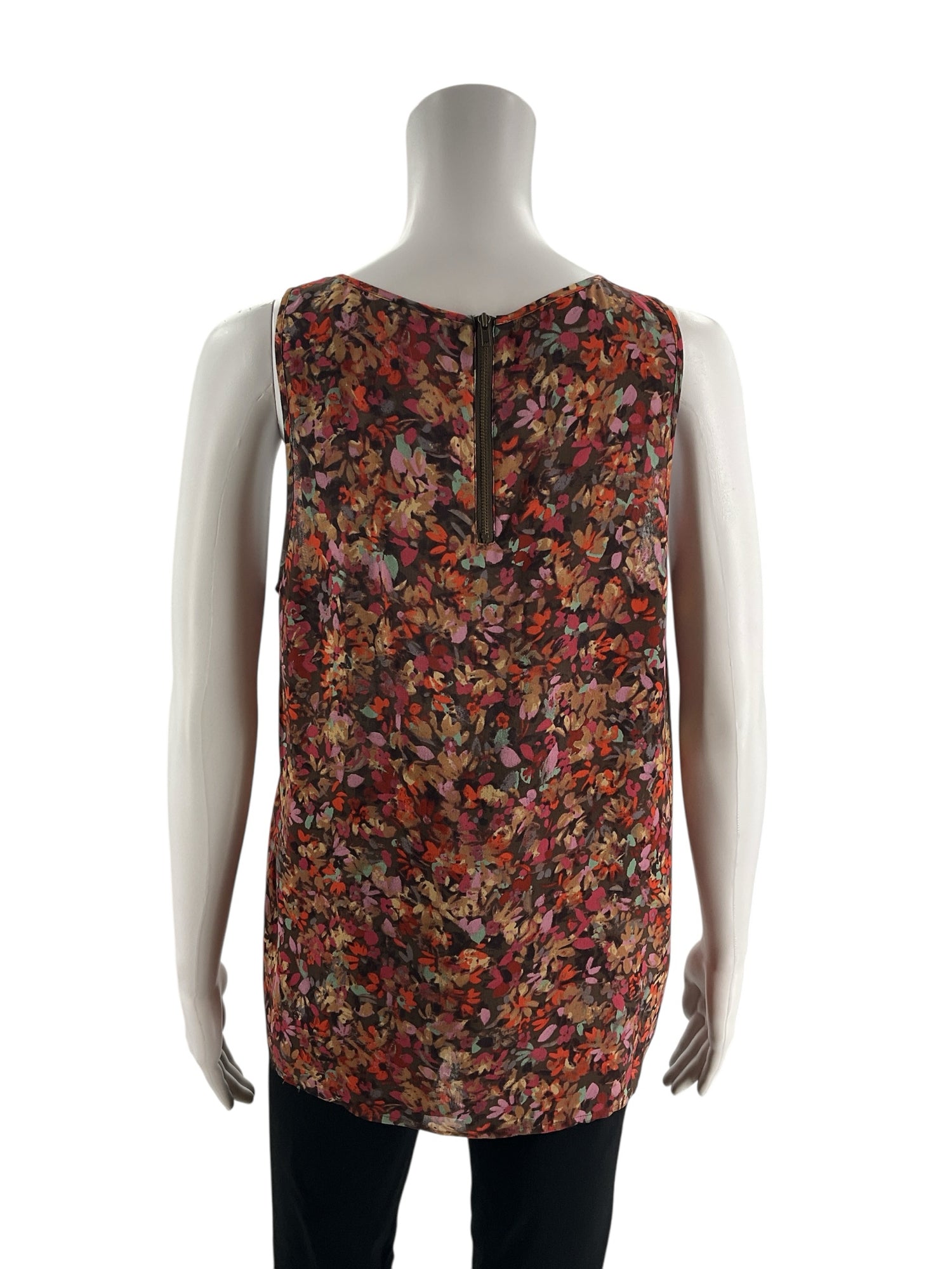 J Crew Brown/Multi Floral Top - Size Small