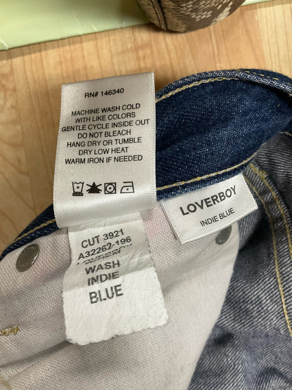 Amo Loverboy High Rise Straight Leg Crop Jeans Indie Blue Size 28 - ONLINE ONLY