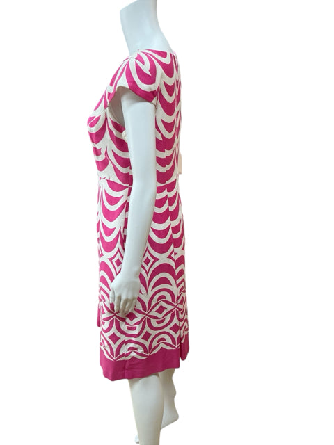 Talbots White/Pink Print Pre-Owned Ladies Dress - Size 4