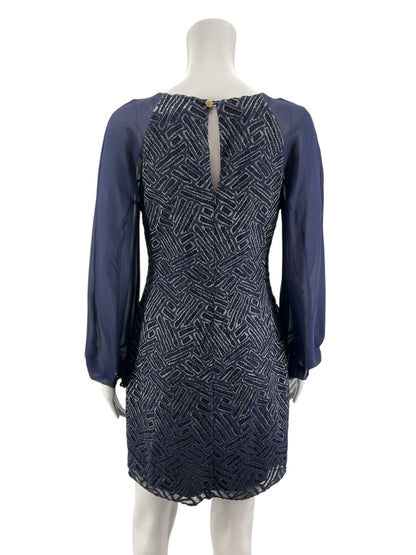 Lilly Pulitzer Mariella Navy Lace Sheer Sleeve Dress Size 0