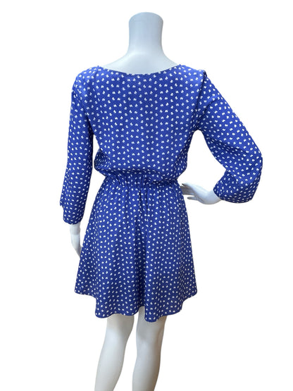 Maison Jules Size XS Blue/White Print Consignment Ladies Dress