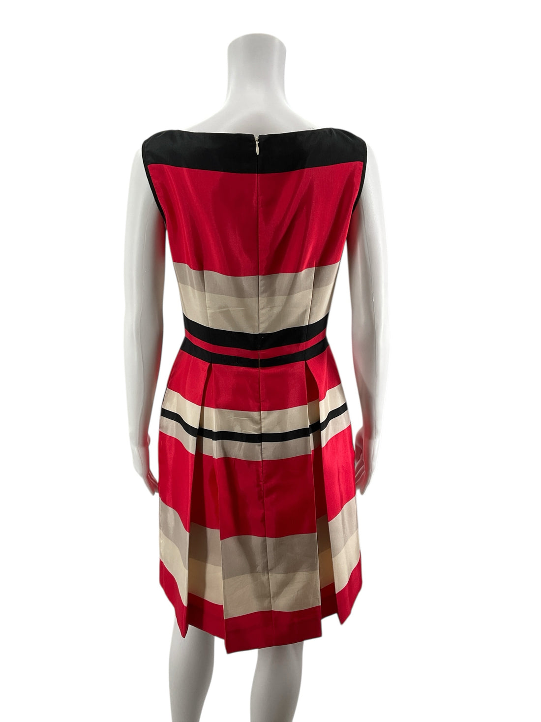 Antonio Melani Tan/Pink/black Stripe Pre-Owned Ladies Dress - Size 4