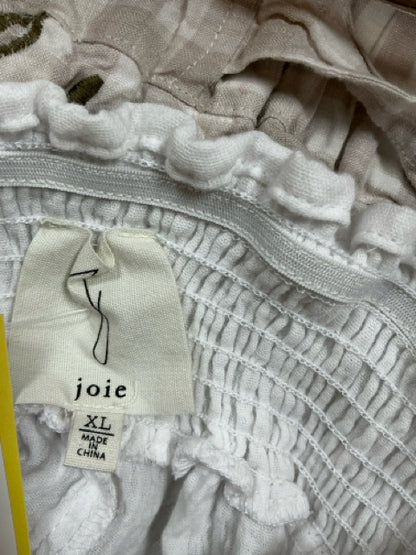 Joie Aeson B Tiered Smocked Midi Skirt White Cotton Gauze XL