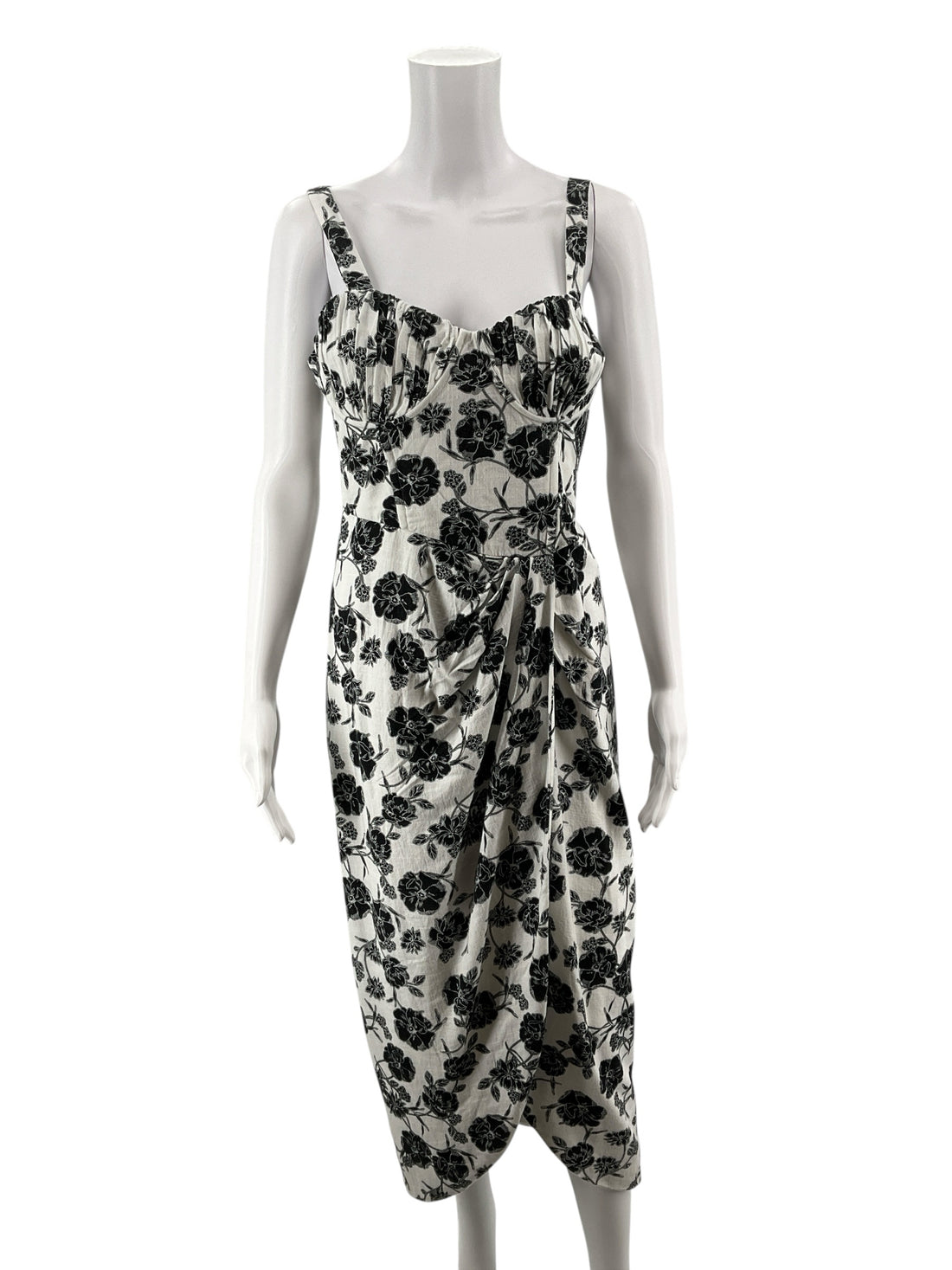 Loft Black/White Floral Pre-Owned Ladies New With Tags Dress - Size 2