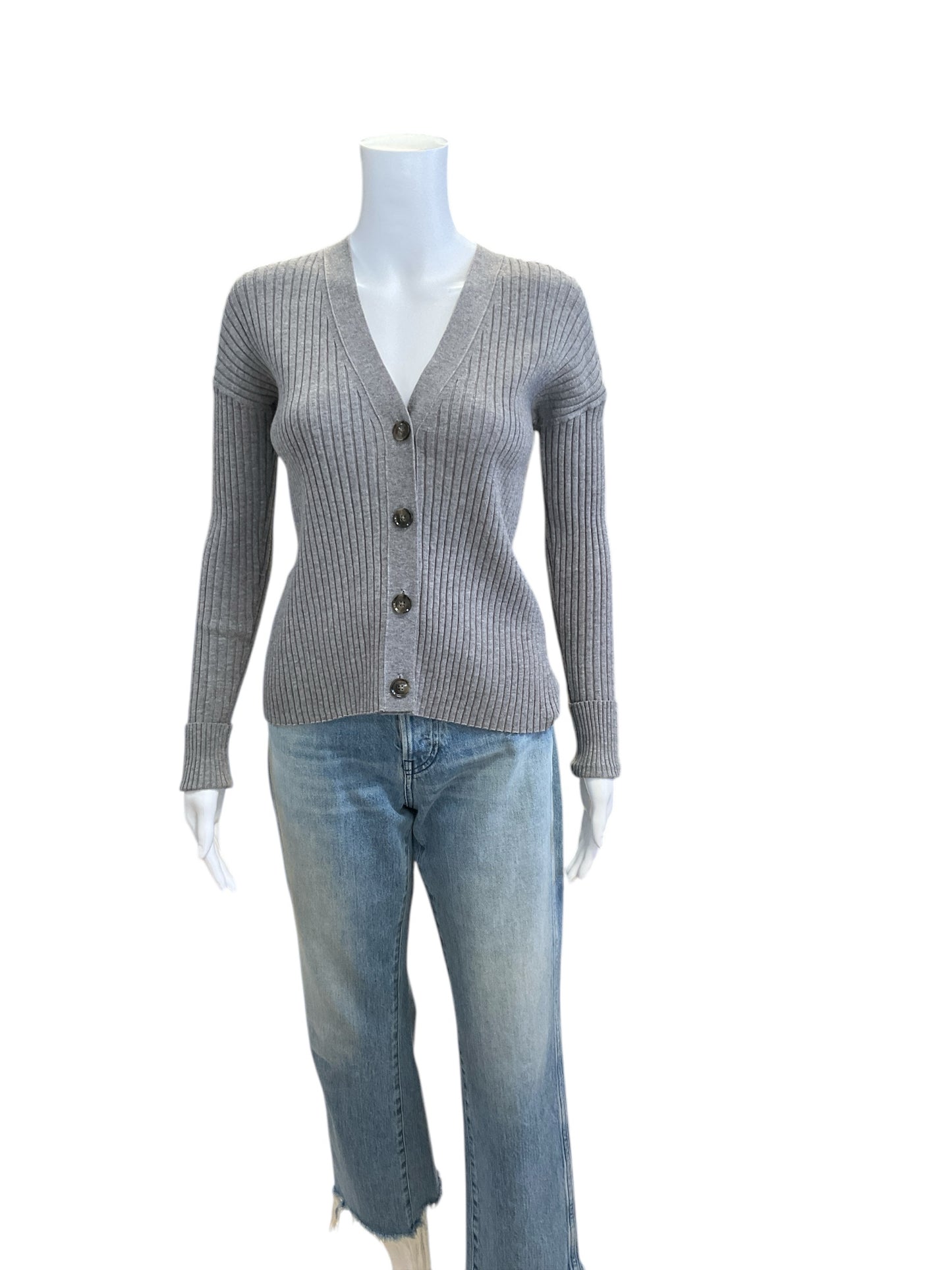 Banana Republic Size XS Gray Ribbed Consignment Ladies Casual Top