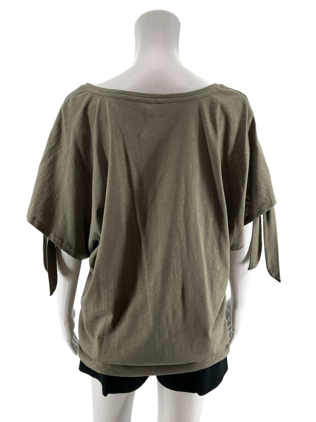 Desigual Palm Tropical Print Batwing Sleeve T-Shirt Top Green XL