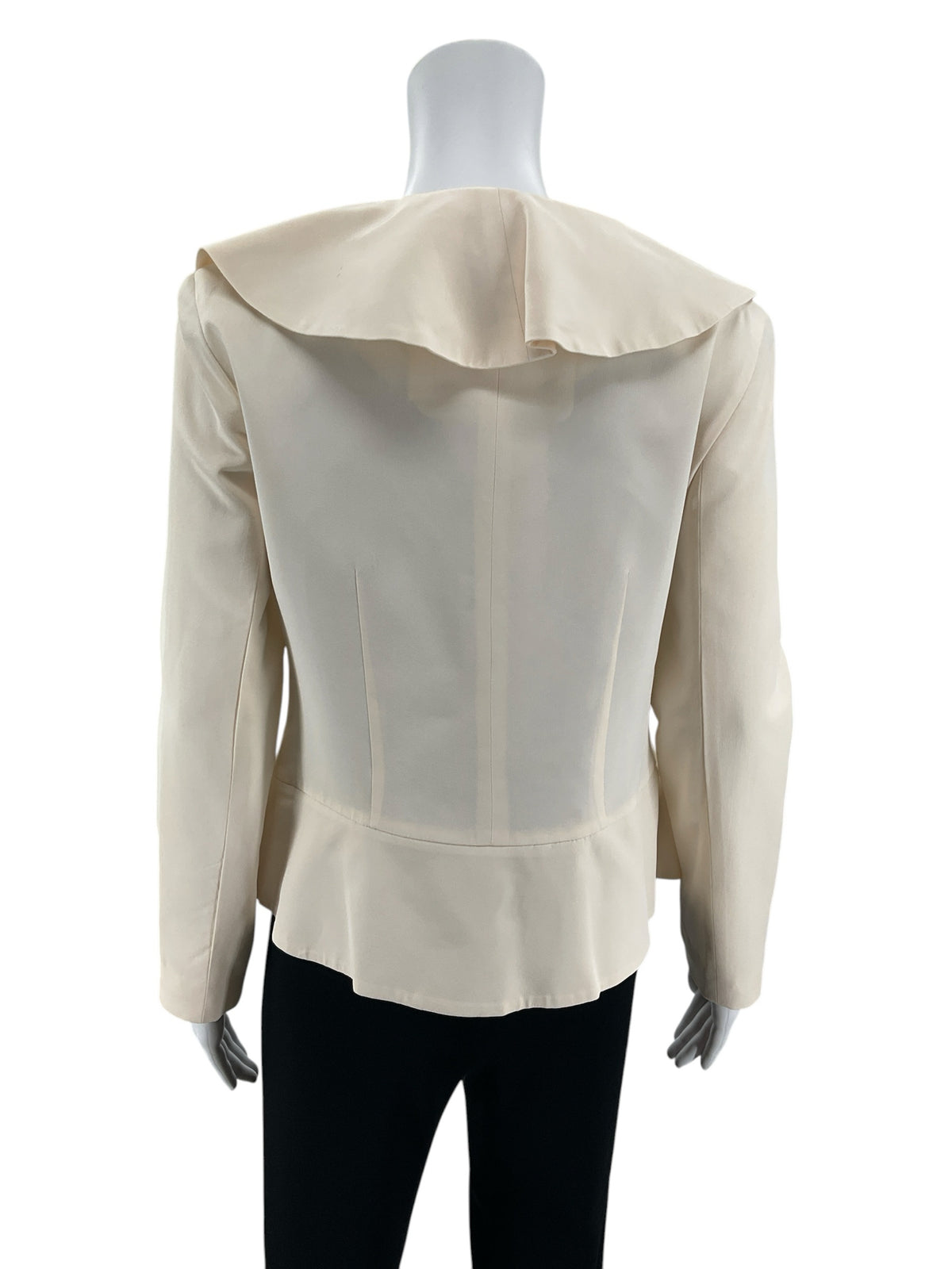 Neiman Marcus Exclusive 100% Silk Waterfall Ruffle Jacket Size 8 NWT
