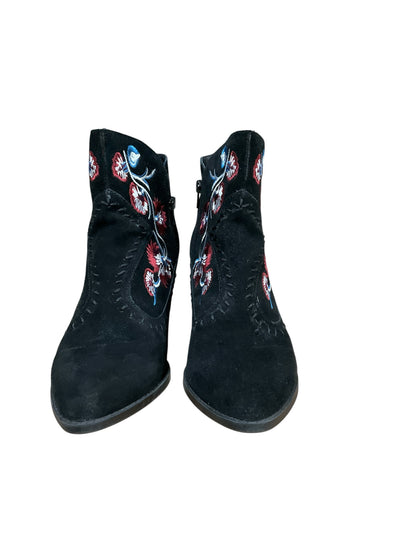 Carlos by Carlos Santana Gypsy Floral Embroidered Suede Ankle Boots Size 7