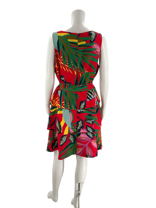 Back view of Alex Marie Dress | Floral Print | Pink/Blue/Green | Size 14 | Pre-Owned showing vibrant multicolor floral design and flattering silhouette.