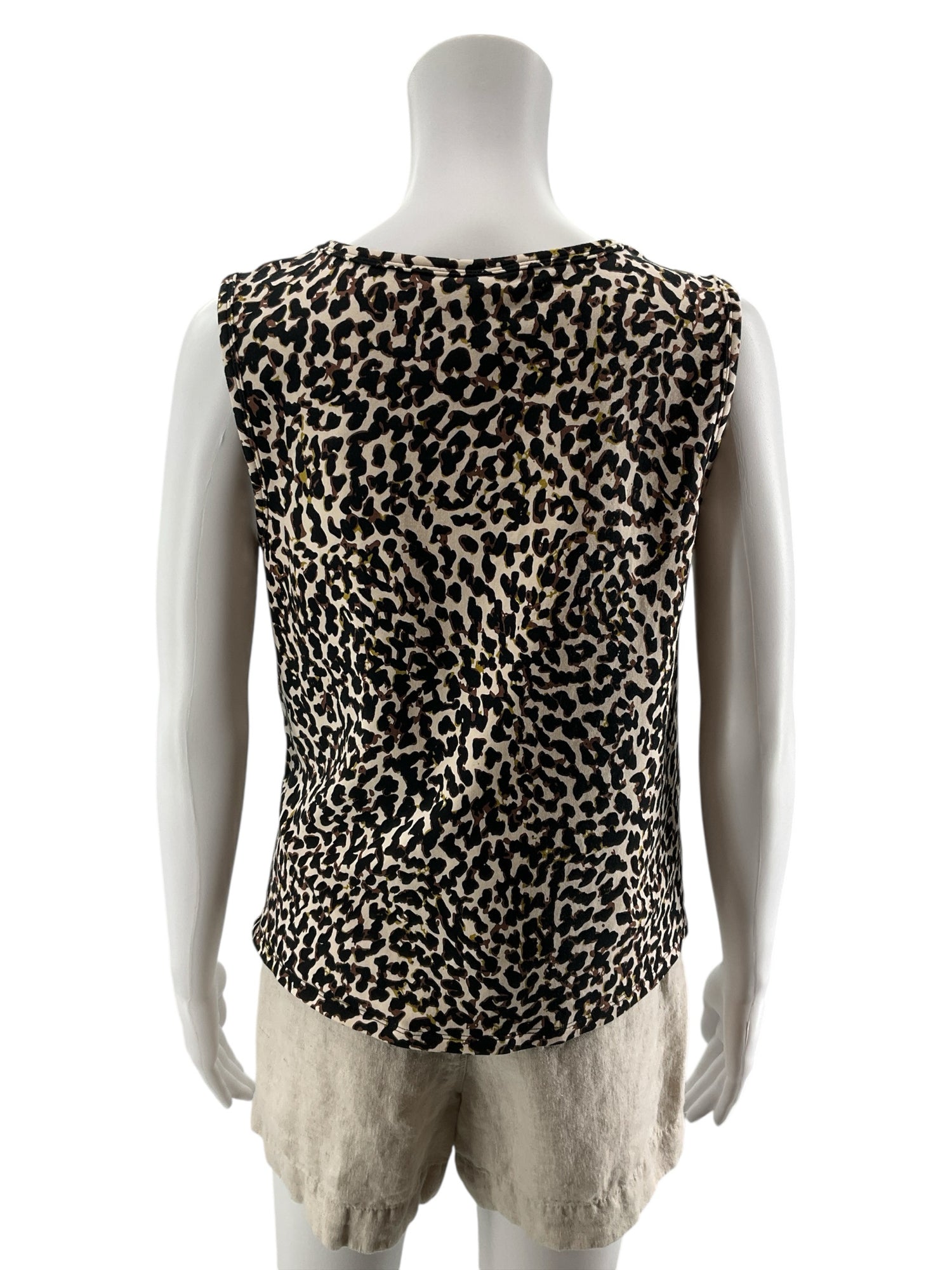 cabi Twist Tank Top Dapple Animal Print Brown Black Sleeveless Size Small