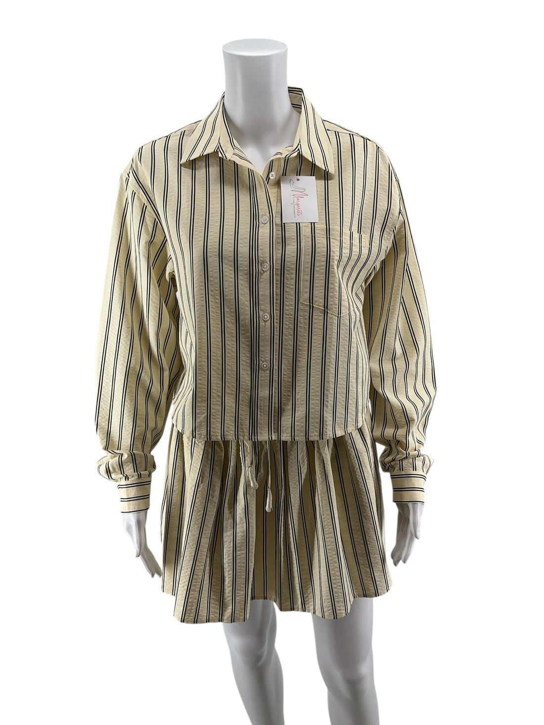 Sundays by wear Sundays Striped Seersucker Two-Piece Skirt Set Size Small